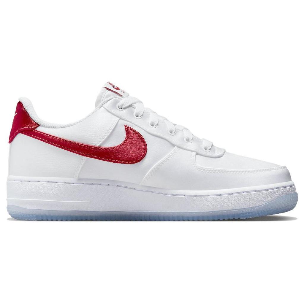 Nike Air Force 1 Low Satin - White Gym Red Women Sneakers DX6541-100