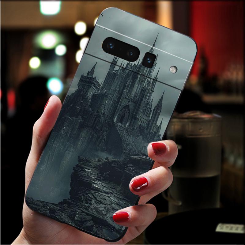 

For Google Pixel 10 9 Pro XL Silicone Phone Soft Case For Google Pixel 9A 8A 7A 6A 5 Cover Shell Gothic Castle Church Art Google Pixel 7a