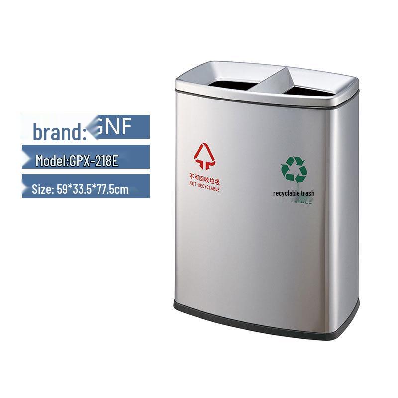 50L Stainless Steel Commercial Trash Can with Large Foot Pedal for Hotels and Shopping Malls