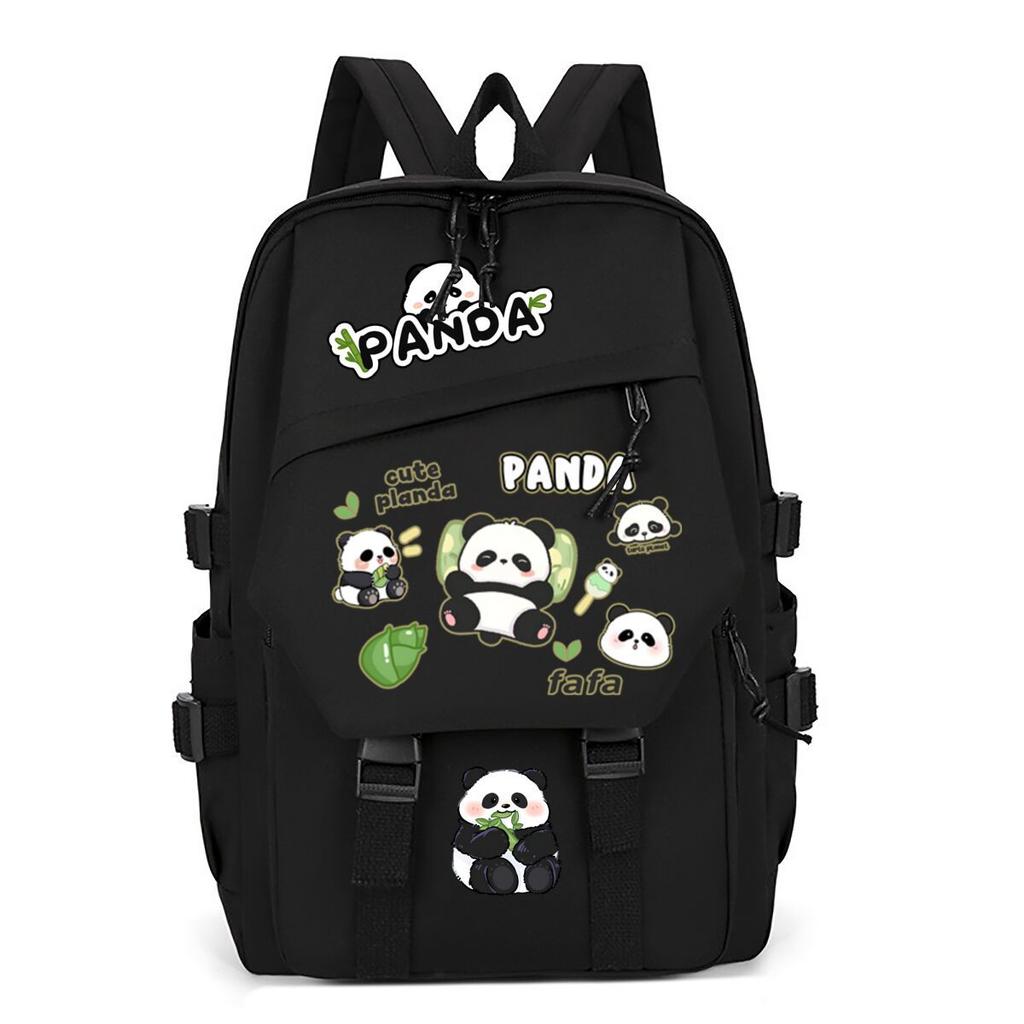 Panda Huahua Cartoon Printed Student Campus Backpack Casual Large Capacity School Bag
