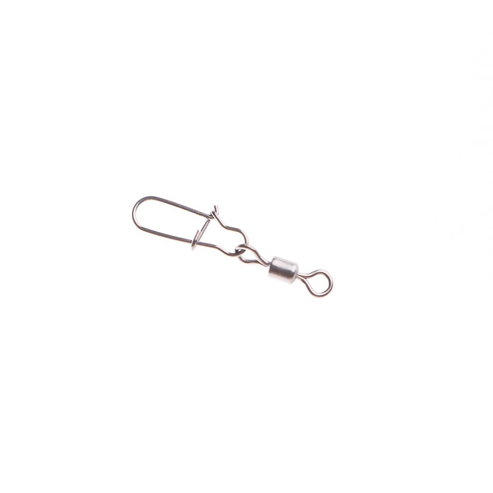 50Pcs Metal Fishing Hook with Hooked Snap Rolling Swivel Tackle Swivels Connector Fishing Bearing
