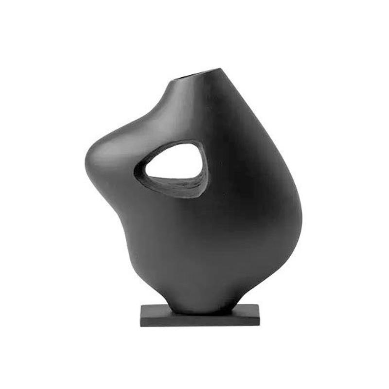 

Luxury Vases Living Room Desktop Flower Bottle Simple Nordic Bedroom Decoration Vases Modern Home Decoration Flower Vessel чёрный