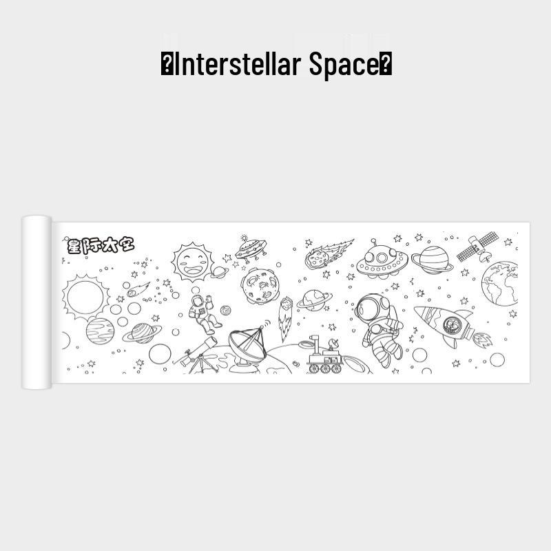 Children's Giant Coloring Scroll - Wall-Mountable Doodle and Painting Paper for Kindergarten