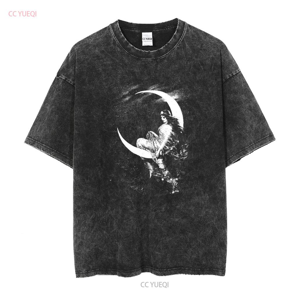 Vintage 90 S Hermann Kaulbach Fairy Of The Moon Black T Shirt Mens Sz 3XL USA Vintage Washed Soft Homme Unisex