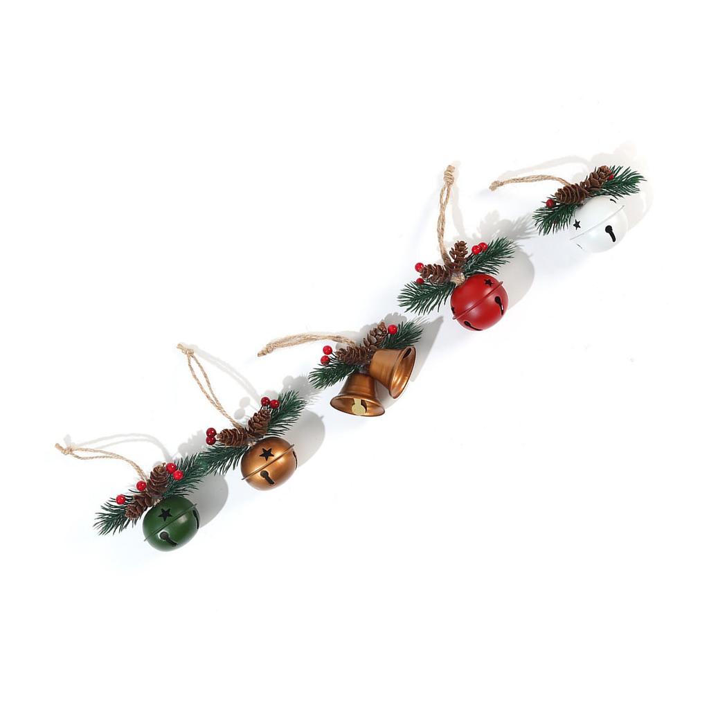 5PCS Christmas Bells Hanging Decoration Set Easy Installation for Door Porch Window Christmas Tree Decoration
