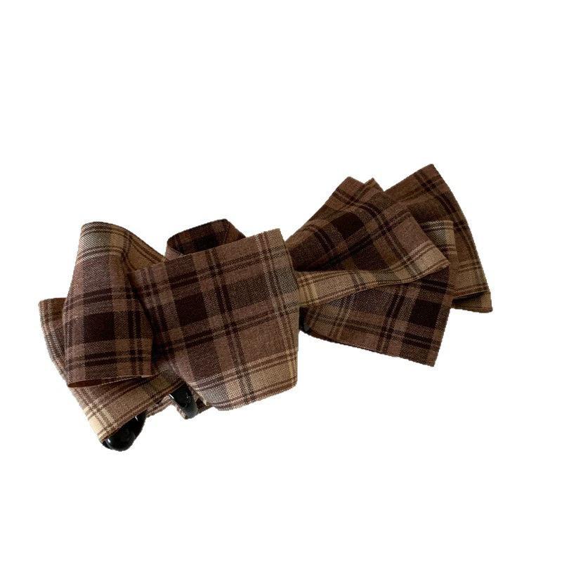 College Plaid Bow, Banana Clip, Vertical Clip, High Hair Volume On the Back of the Head, Ponytail Hairpin, Hair Accessories.
