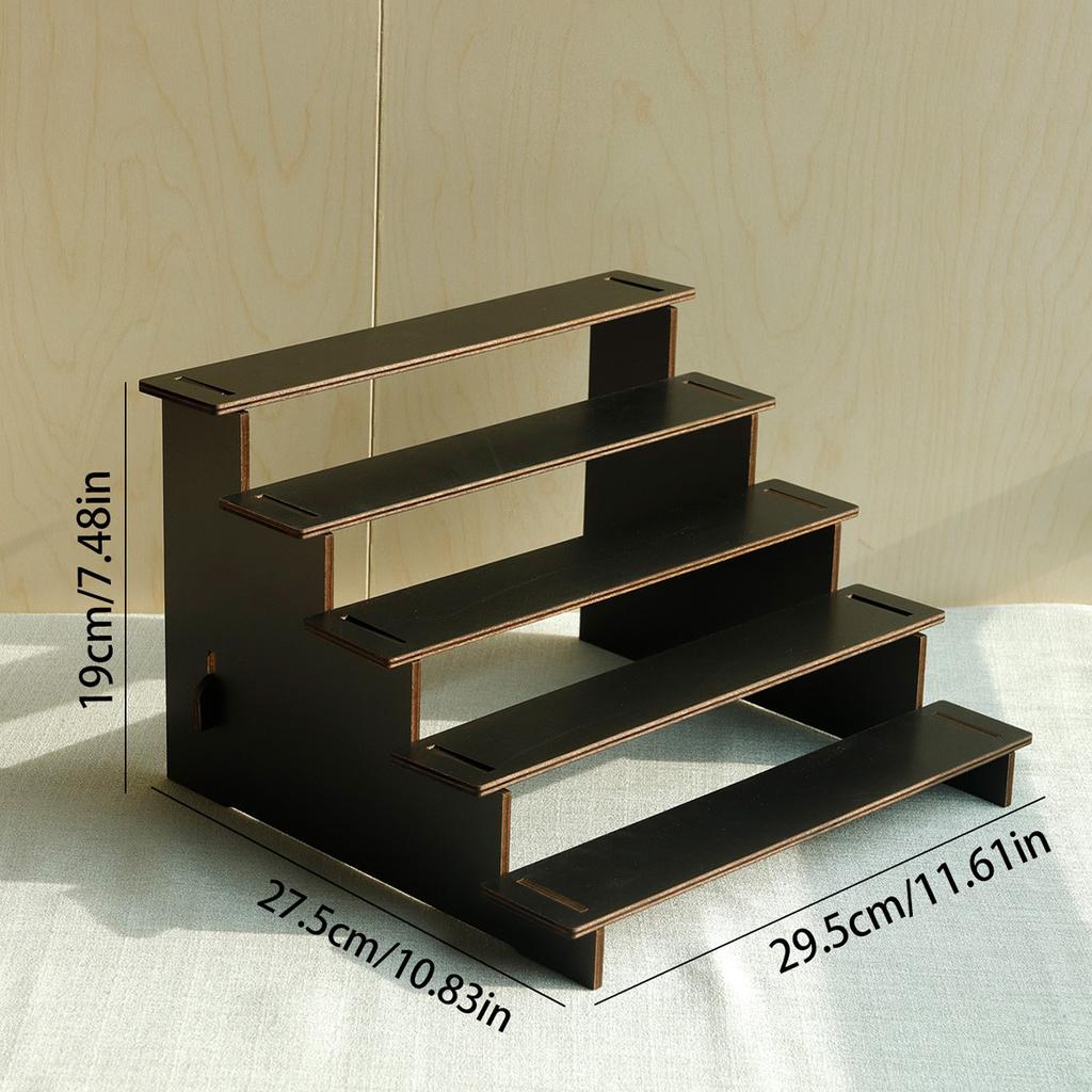 Wood Step Display Stand Hair Clip Bracelet Watche Storage Rack Figure Doll Jewelry Showcase Earrings Rings