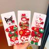 Festive Kuromi Hair Accessories Set: Red Christmas Hair Clips & Ties for Women & Children