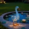 Solar Porch Goose Statue, Metal Garden Goose with Solar Light for Lawn Yard Backyard, Front Porch Goose for Garden Decoration