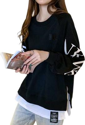 Airby Layered Loose Long with Sleeve Princess Retro Long Plus Harajuku School Women's T-Shirt Logo, Oversized, Style, Design, Length, Sizes, Slit,