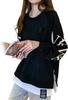 Airby Layered Loose Long with Sleeve Princess Retro Long Plus Harajuku School Women's T-Shirt Logo, Oversized, Style, Design, Length, Sizes, Slit,