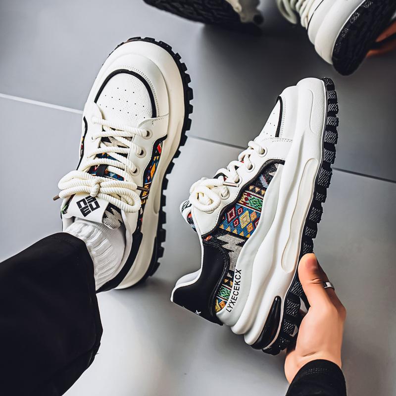 

Men s shoes 2025 summer new high-end casual sports shoes youth leather surface increase Forrest Gump dad trendy shoes 44