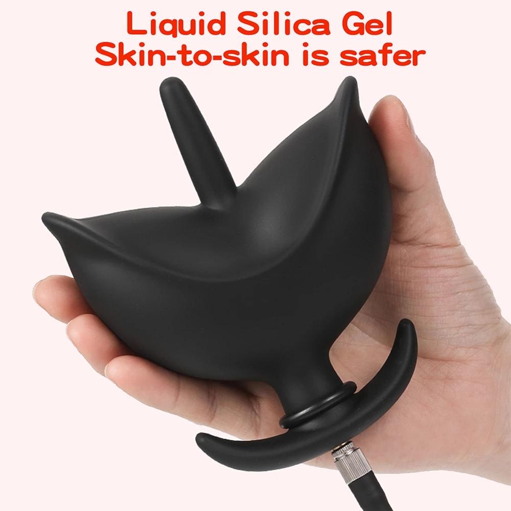 Inflated Butt Plug for Men Separate Pump Big Expandable Butt Plug Prostate Massager Anus Dilator Sex Toys