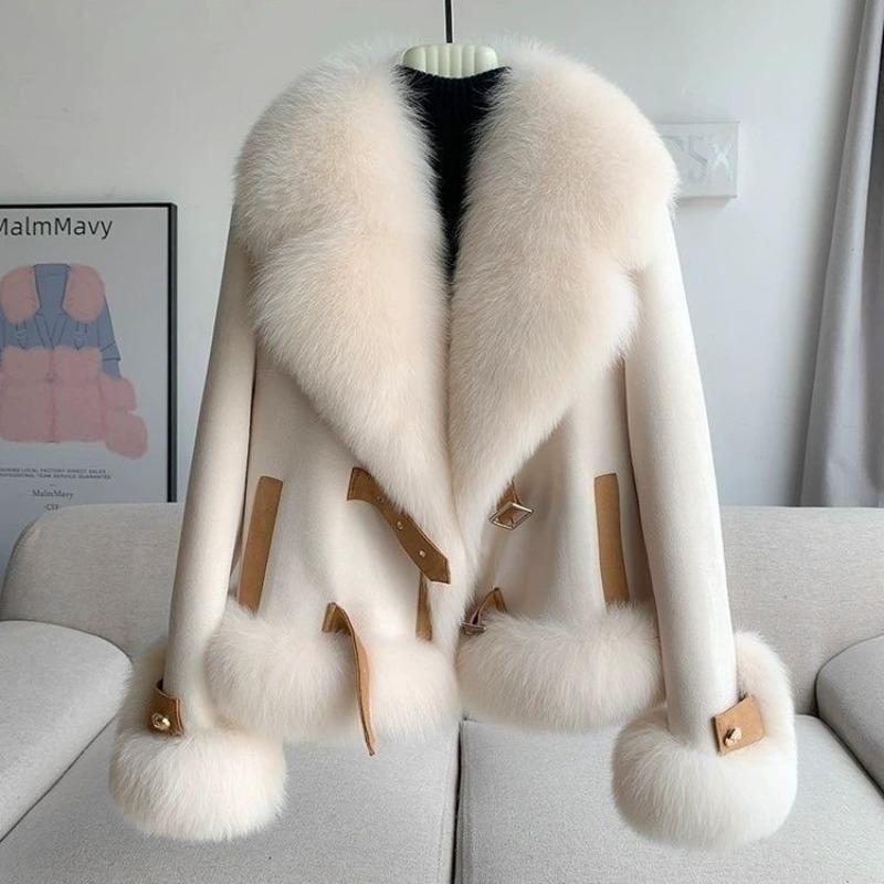 Damen Kurzjacke Imitat Fuchsfell 2 Herbst Winter Neu Warmes Oberteil Leicht Trendig