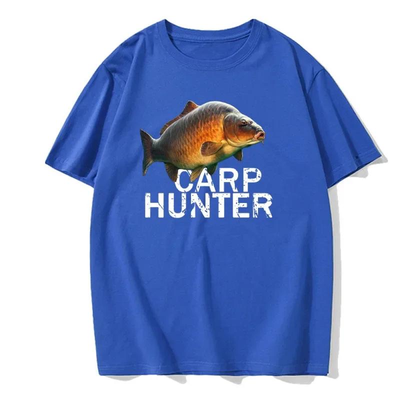 Summer Harajuku Carp Print Men's T-shirt Casual Breathable Round Neck Short-sleeved Sports European Size T-shirt Clothing