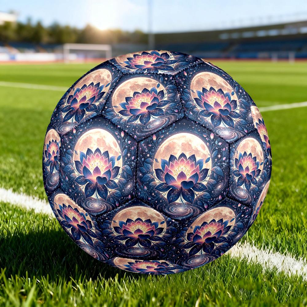 1pc Moonlit Lotus Size 5 Soccer Ball Professional Match Training Football Indoor &Outdoor Sports Ball Training Ball Lightweight Durable Y15