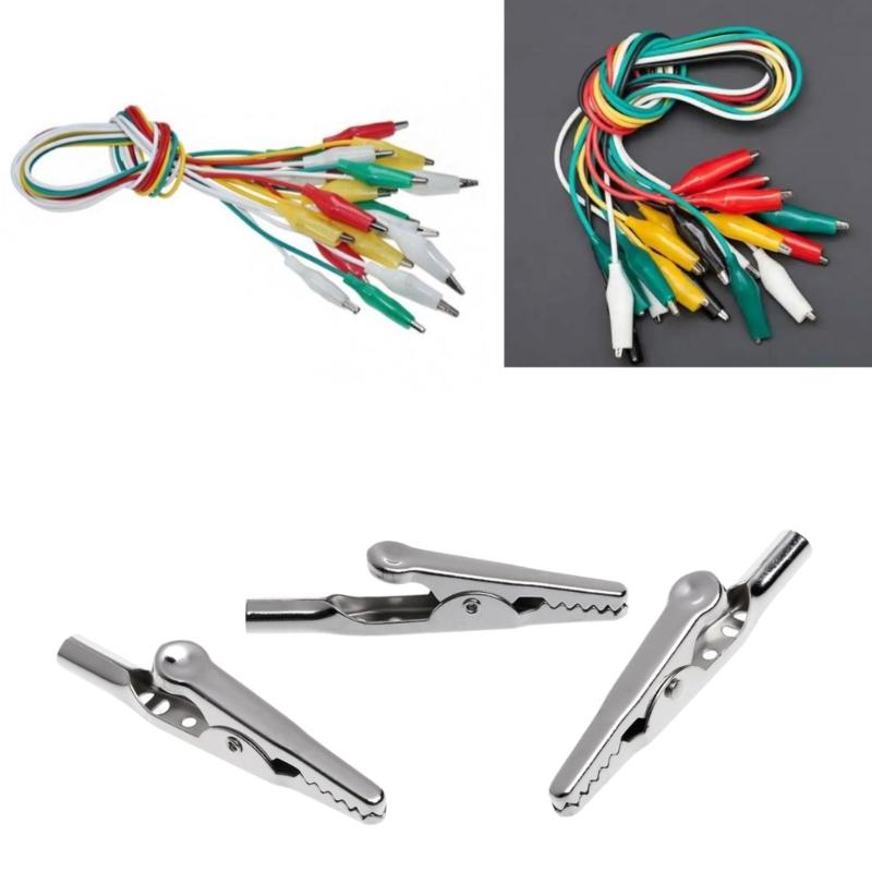 10A 4mm Alligator Clip Large Opening Insulated Electrical Test Clamps Suitable for Banana Plugs Socket
