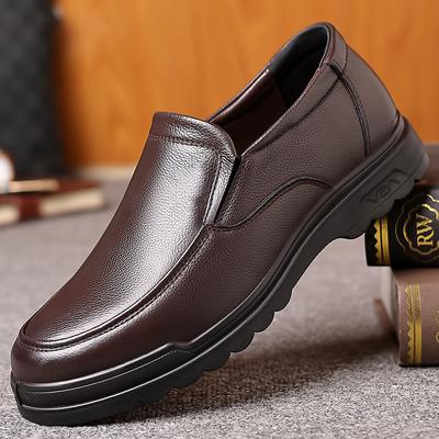 Handgefertigte Echtlederschuhe für Herren Lässige Weiche Gummi-Slipper Business-Kleiderschuhe Lässig Plus Samt Frühling Herbst Luxus