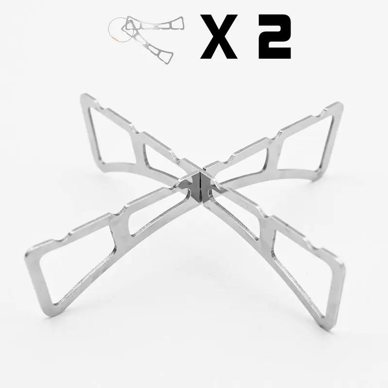 Compact Stainless Steel Steaming Rack, Foldable Cross Design Pot Stand Support for Outdoor Camping, BBQ and Home Kitchen Use