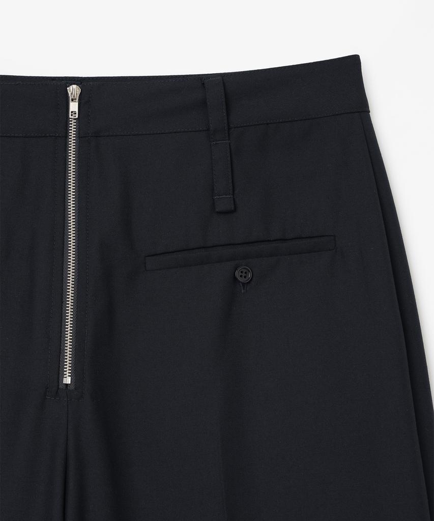 MILLO WOMEN Zipper Wide Trousers [Deep Navy]