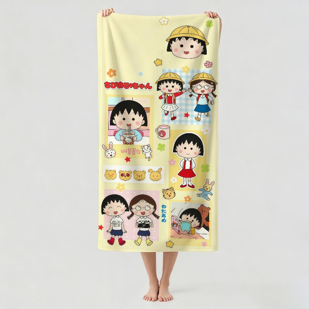 Cartoon C-Chibi Maruko Chan Towel Drying Bath Towel Applicable To Light Swimming Camping Yoga Beach Out