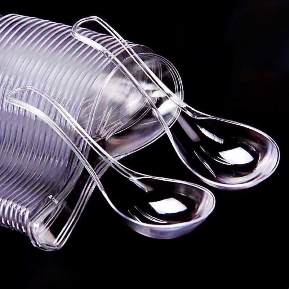 For Ice Cream Colorful Stackable Dessert Spoons Soup Spoons Disposable Spoons Yogurt Spoons