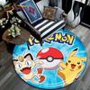 Oturma odası halısı Pikachu Karikatür Pokemon 3D Yuvarlak Paspaslar Sehpa Ev Çocuklar Zemin Halı Kaplama Kaymaz Alan Kilim