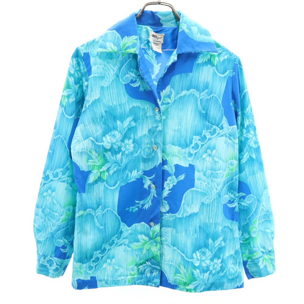 

Tori Richard 70-е 80-е Сделано в США Винтажная рубашка Алоха с цветочным принтом, с длинным рукавом, женская, б/у