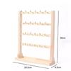Solid Wood Keychain and Jewelry Display Stand with Hooks for Earrings and Bracelets