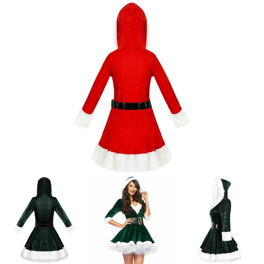 Cozy Santa Claus Christmas Costume For Women Featuring Breathable And Warm Material