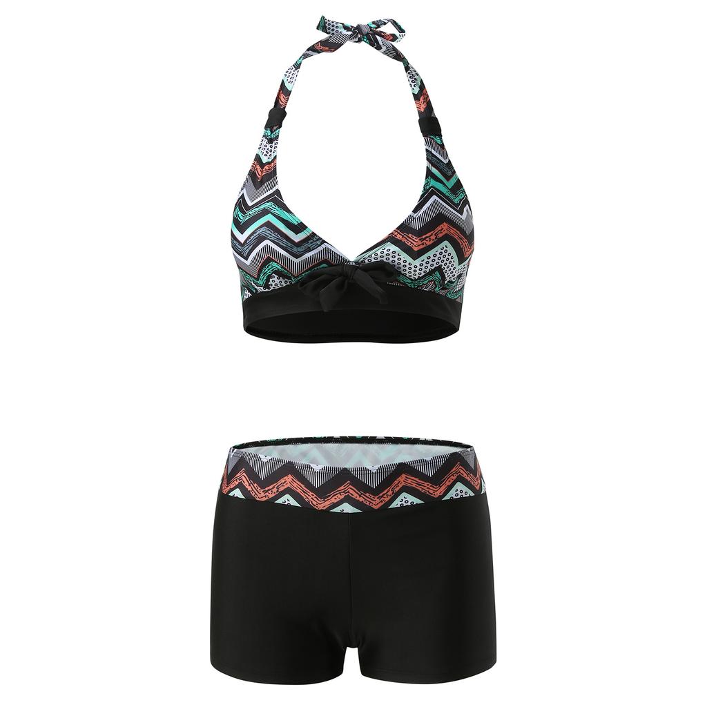 Women Summer Beach Holiday Halter Printed Bikini