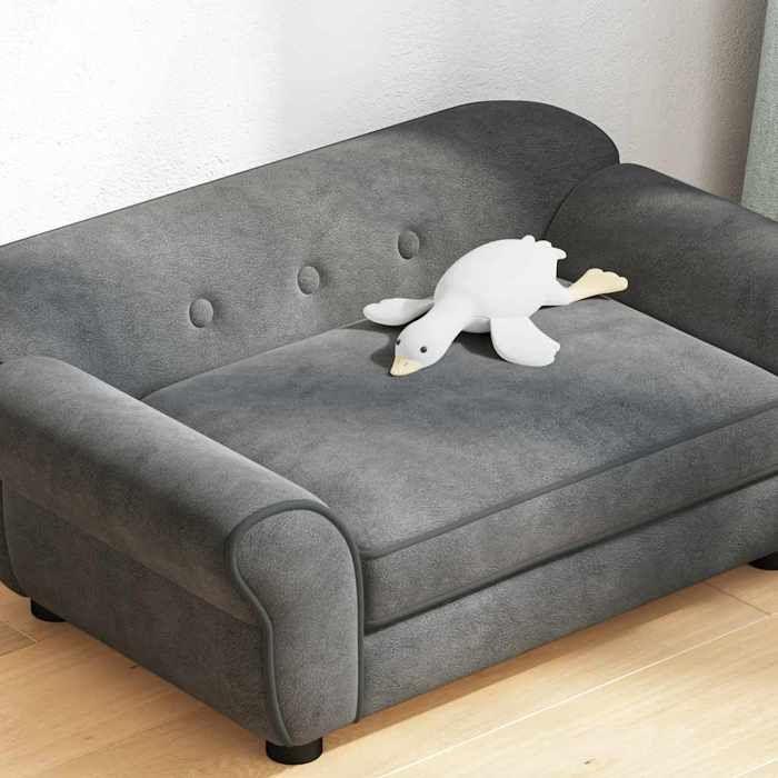 Maison Exclusive - Canapé pour chien Gris foncé 72x45x30 cm Peluche