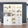 Modern White Combination Display Cabinet, 200 Cm High and 180 Cm Long, with LED Lighting, 8 Doors, 3 Drawers - Perfect for Presenting Your Home!