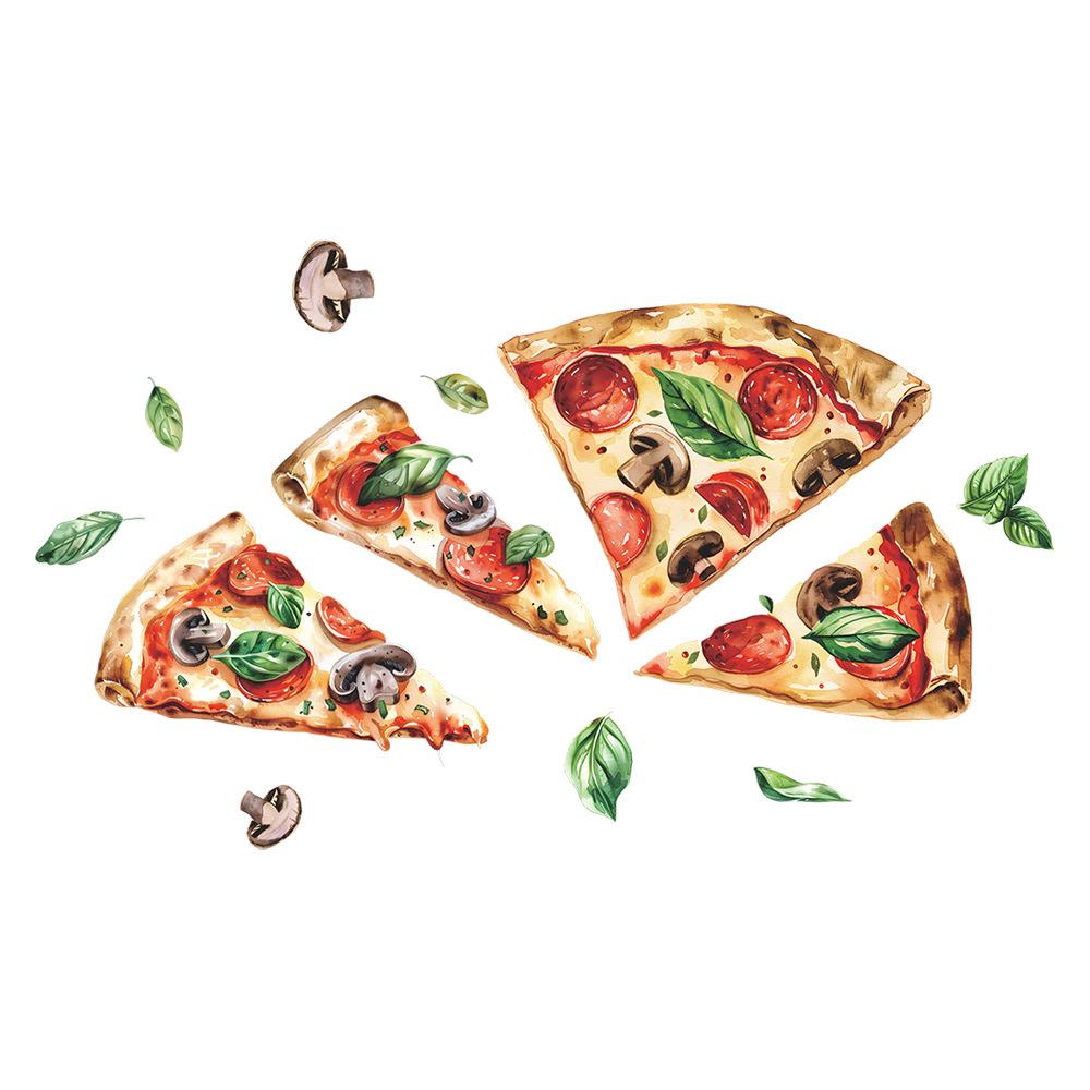Painted Delicious Pizza Kitchen Dining Room Background Landscaping Decorative Wall Stickers