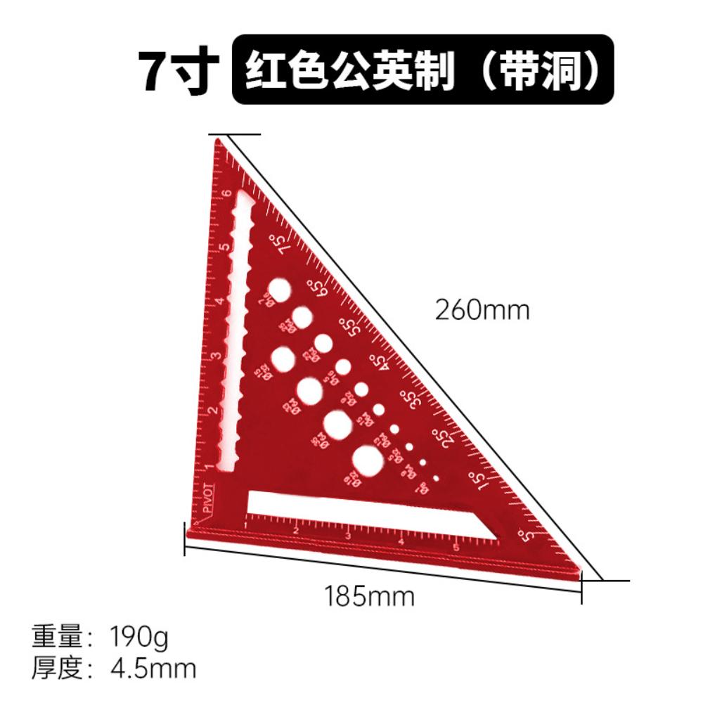 Triangle Ruler 7Inch Measurement Tool Aluminium Alloy Carpenter Set Square Angle Woodworking Tools Try Square Triangular Metric