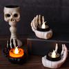 1Pcs/2Pcs LED Candlesticks Lamps Battery Powered Halloween Decoration Supplies Halloween Party Electronic Palm Pad Candle Lights