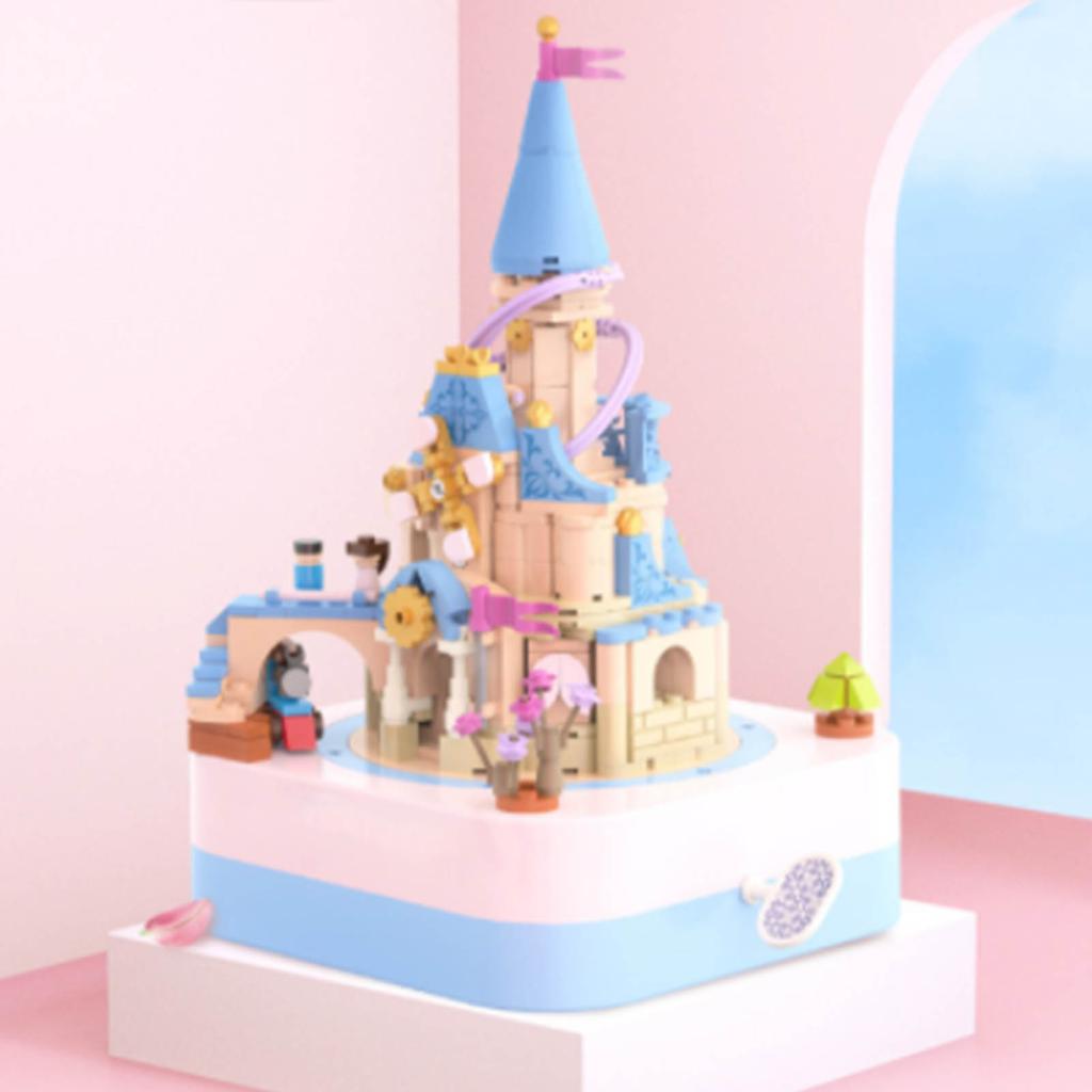 Music Box Building Block for Kids Clockwork Movement Exquisite Castle Building Block