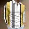 Slim Fit Long Sleeve Zip Polo, Casual Stylish Top for Men