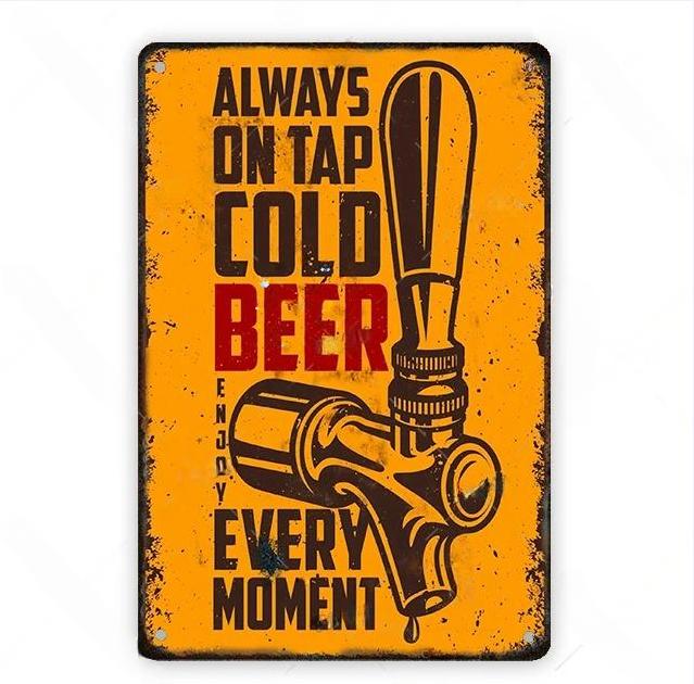 Cold Beer Posters Vintage Metal Tin Signs Drink Retro Bar Club Pub Restaurant Wall Art Decoration Plate