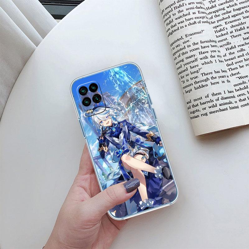 Genshin Impact Furina Transparent Phone Case for Motorola Moto G7 G8 G9 G84 G85 G73 G24 G15 Z2 Play Power Plus