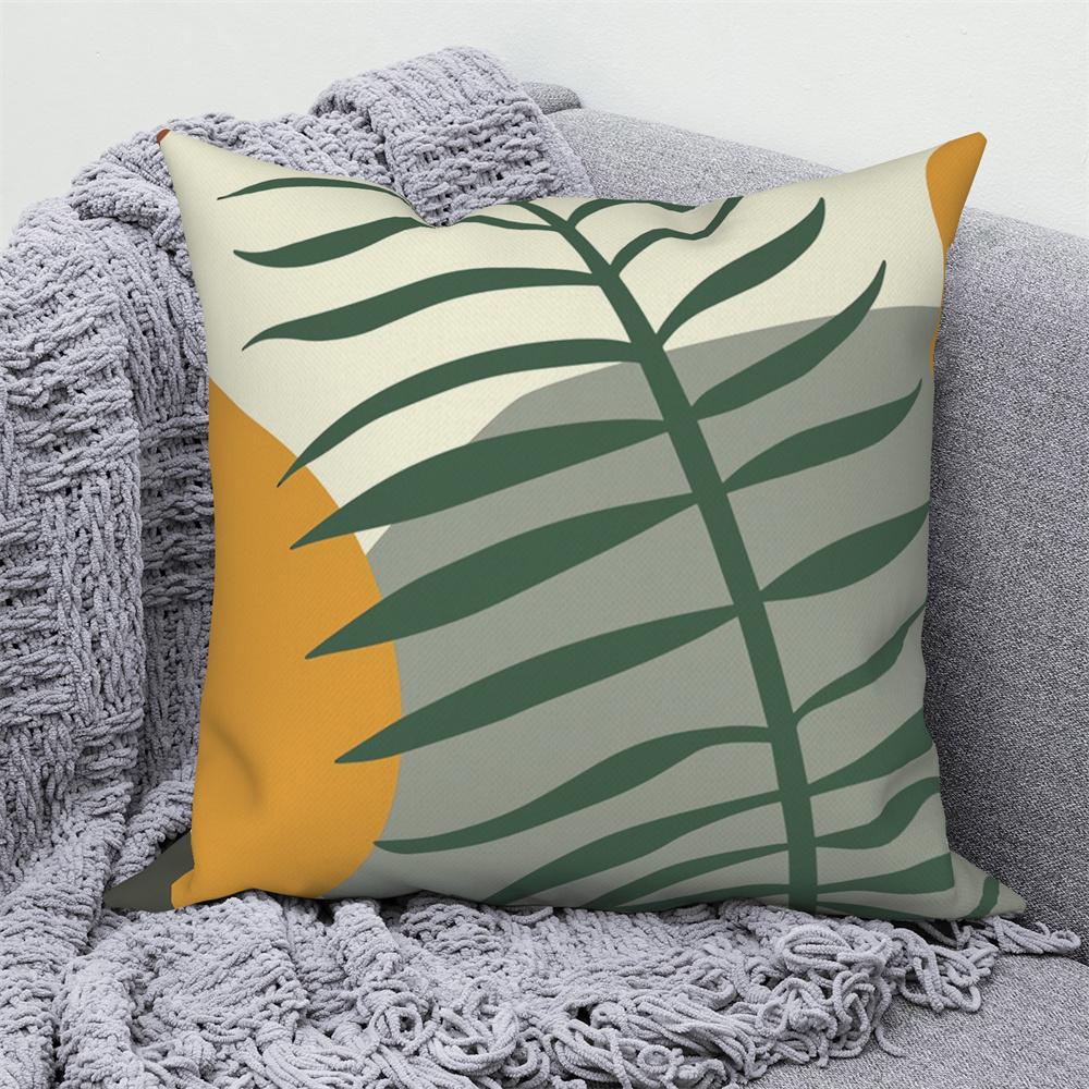 Throw Pillow Sofa Home Decor Decorative Cover Green Tropical Leaf Pink Cushion