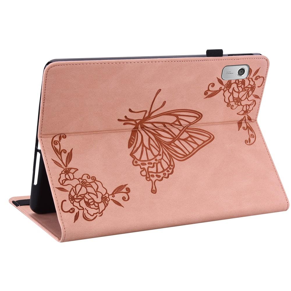 Lenovo Tab M9 Case, Wallet Pen Slot, Butterflies, Pink