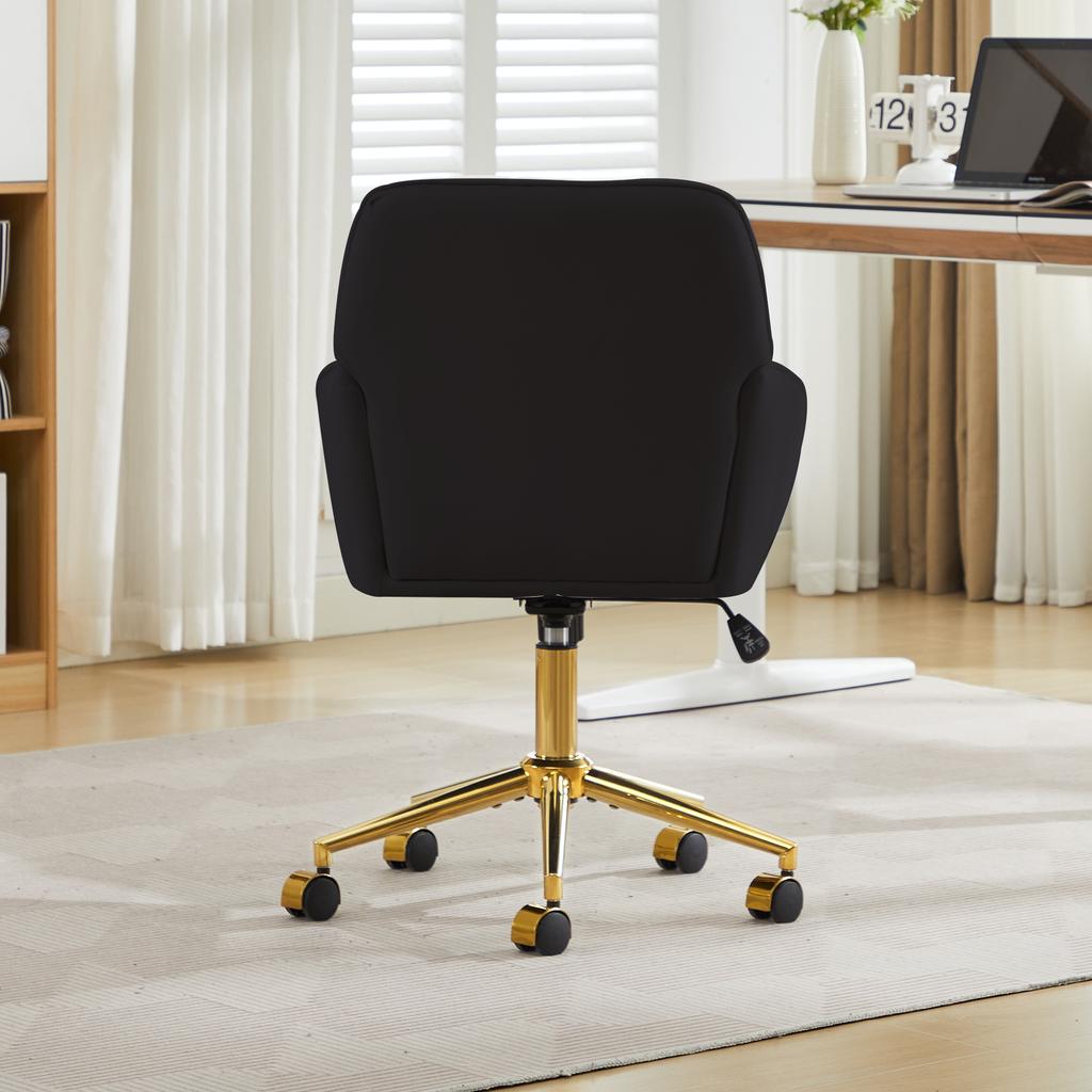 Height-Adjustable Office Swivel Chair for Home and Bedroom, Ergonomic Swivel Chair with Backrest, Suitable for Long Sitting. Black