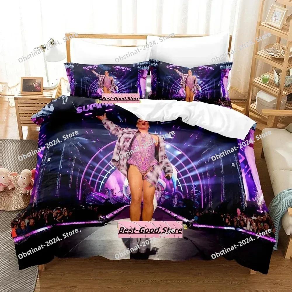 Pink Singer Tour Bedding Set Single Twin Full Queen King Size Bed Set Adult Kid Bedroom Duvetcover Sets Anime Bed Sheet Set