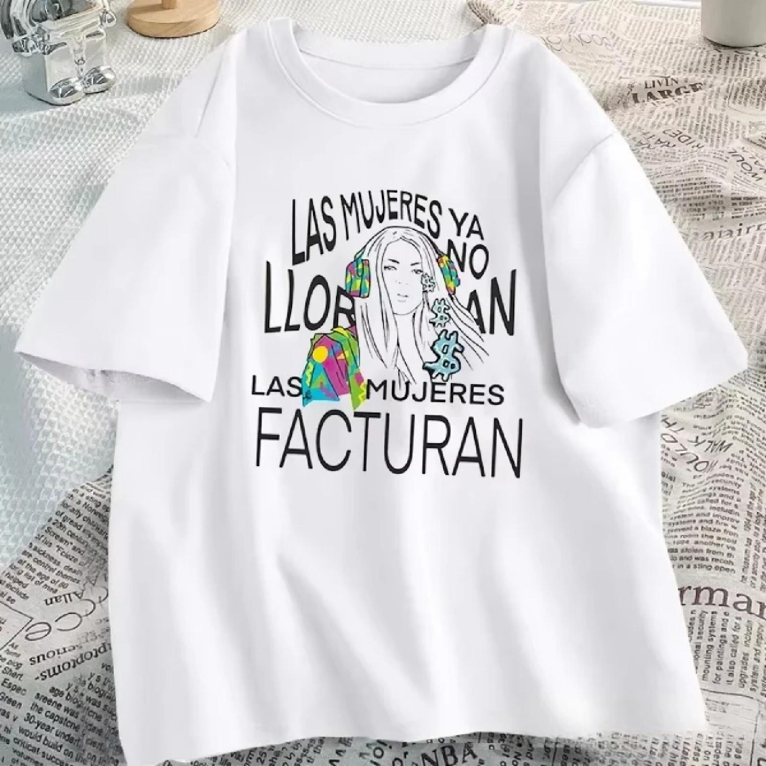

Shakira Las Mujeres Ya No Lloran Tshirt Women Men Harajuku Short Sleeve La Bichota Woman T-shirts Oversized Streetwear XXXL білий