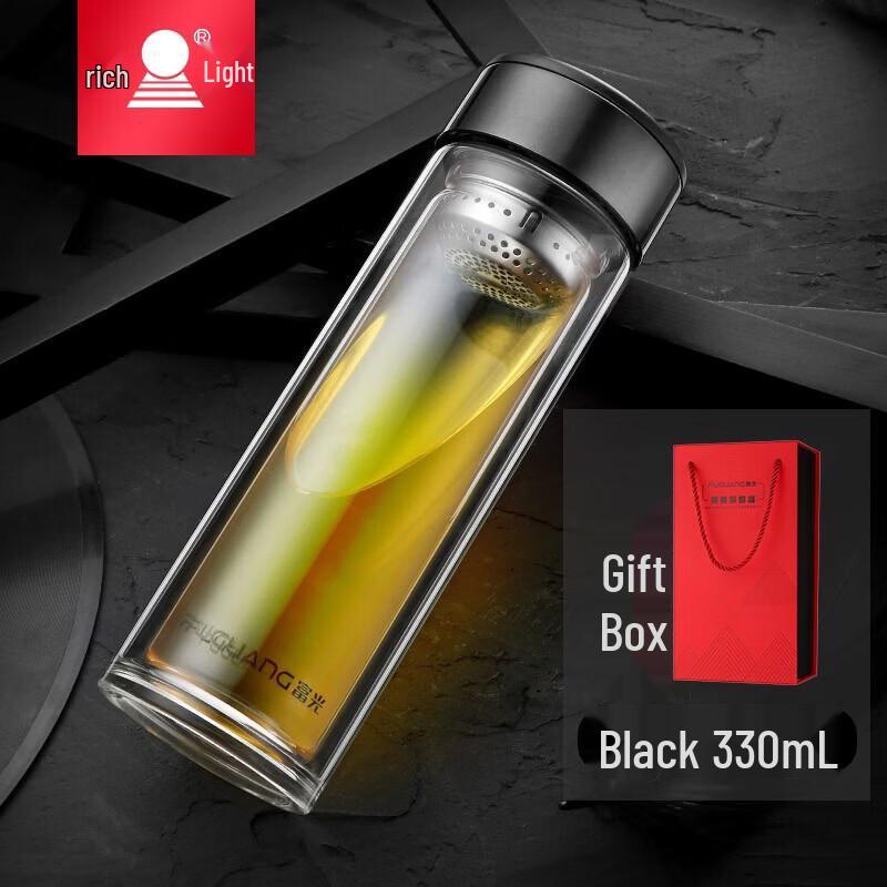 FUGUANG G1809 Double-Layer Portable Glass Tea Tumbler