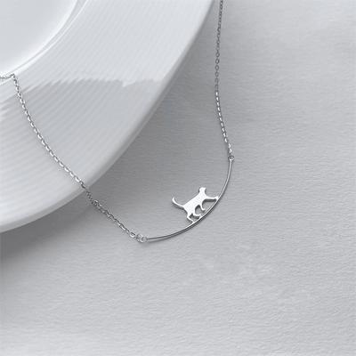 Katzenhalskette, vielseitiges, leichtes Luxusdesign, kalter Wind, Schlüsselbeinkette, Edelstahlhalskette