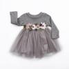 3Colors Lovely Toddler Kids Baby Girls Dress Long Sleeve Floral Lace Dress Wedding Party Pageant Prom Dresses
