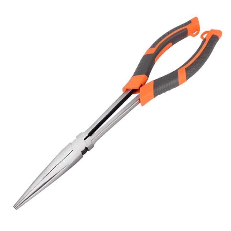 11inch Multifunctional Long Reach Pointed Nose Pliers for Electricians, Anglers, and DIY Enthusiasts