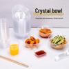 Bellflower Transparent Hard Plastic Dessert & Soup Bowls 300/400ml - Set of Crystal Clear Tableware for Hot Pot.